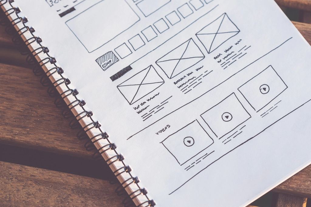 Website wireframe sketches
